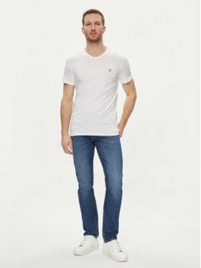 Guess T-Shirt Caleb U97M01 KCD31 Biały Slim Fit