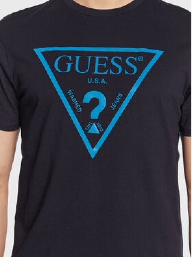 Guess T-Shirt Reflective Logo M3GI44 K9RM1 Granatowy Slim Fit