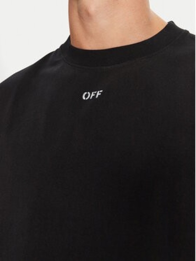 Off-White T-Shirt OMAA120F23JER0011001 Czarny Regular Fit