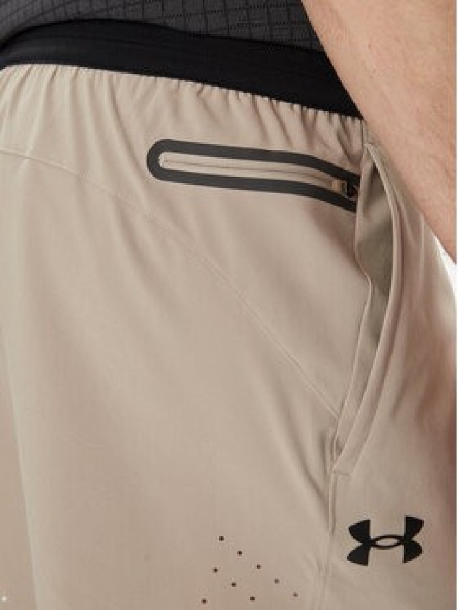Under Armour Szorty sportowe Ua Peak Woven Shorts 1376782-203 Szary Fitted Fit