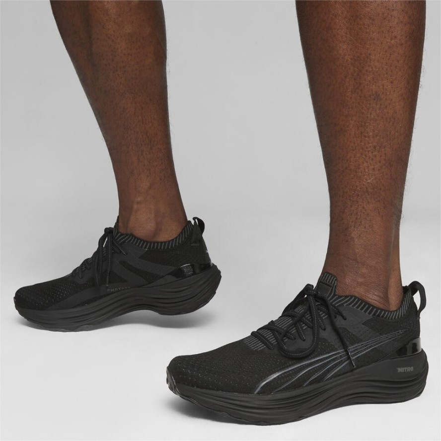 Męskie dzianinowe buty do biegania ForeverRun NITRO PUMA Black Shadow Gray