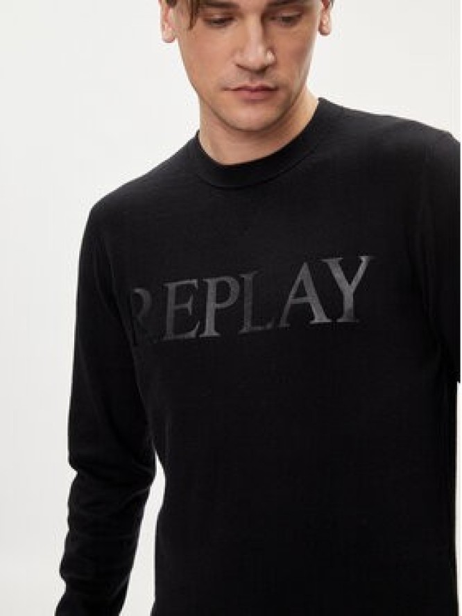 Replay Sweter UK2505.000.G23138 Czarny Slim Fit