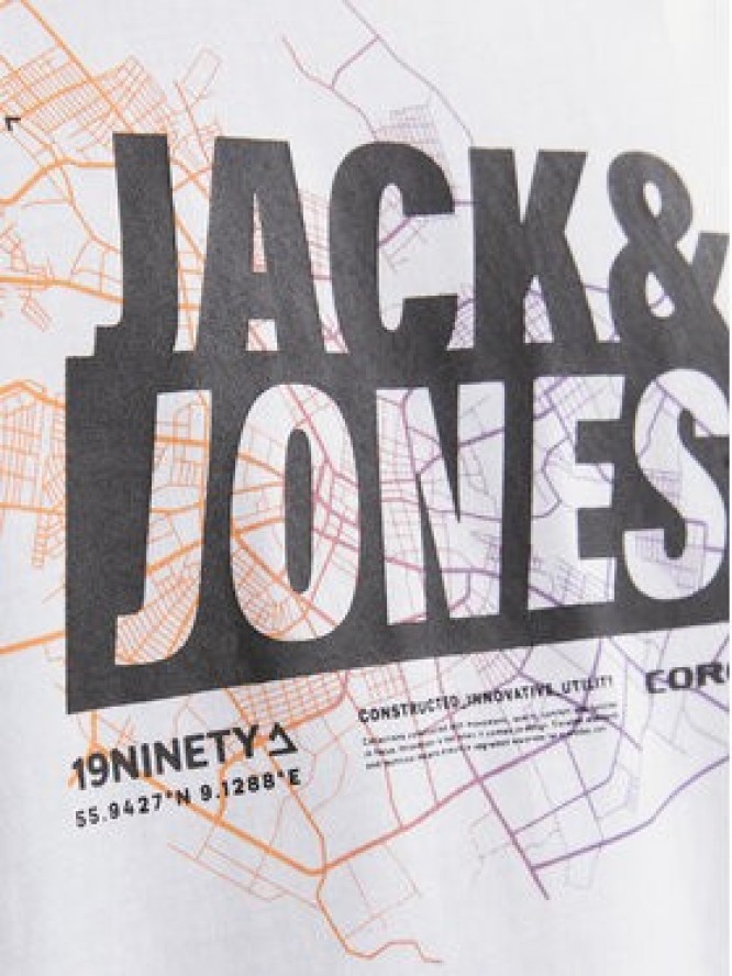 Jack&Jones T-Shirt Map Logo 12252376 Biały Standard Fit