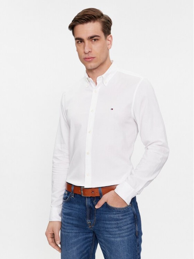 Tommy Hilfiger Koszula MW0MW33782 Biały Slim Fit