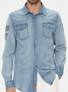 Aeronautica Militare Koszula jeansowa 251CA1281CT3527 Błękitny Regular Fit