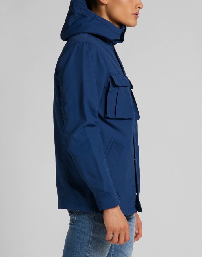 LEE FISHERMAN ANORAK MĘSKA KURTKA ZIMOWA WASHED BLUE L86UKCLR