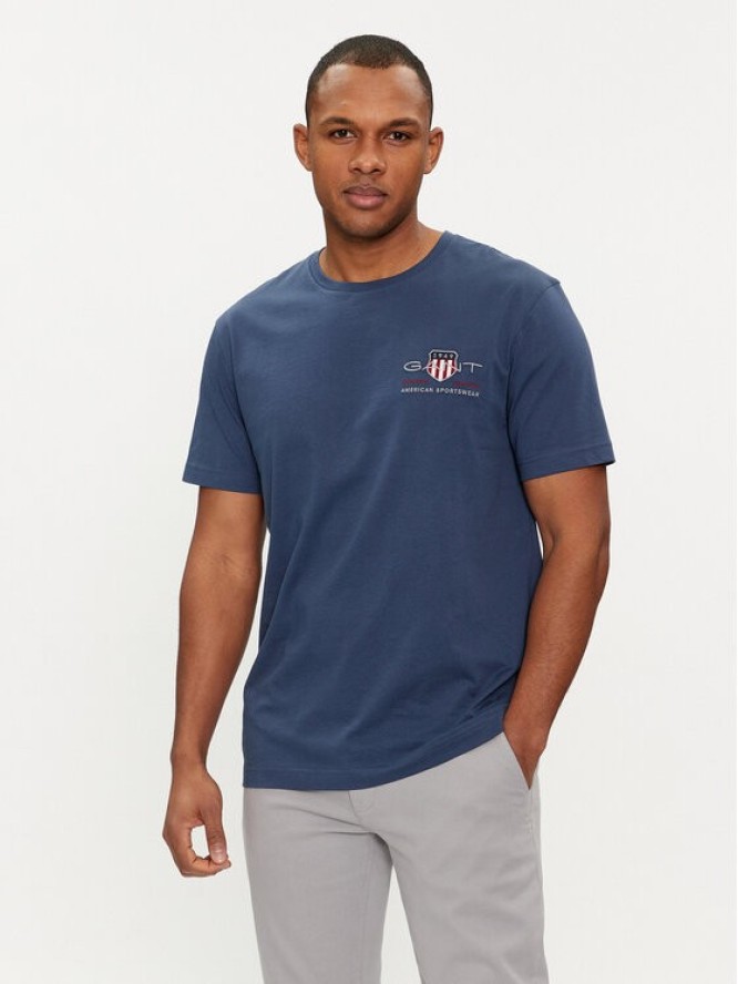 Gant T-Shirt Archive Shield 2067004 Niebieski Regular Fit