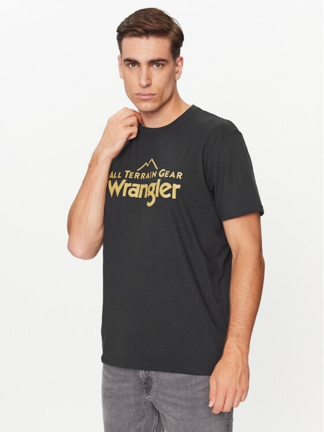 Wrangler T-Shirt Logo 112341249 Czarny Regular Fit