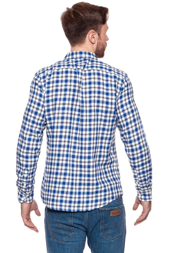 KOSZULA WRANGLER L/S 1PKT SHIRT KOSZULA WRANGLER BLUE W5760ML05