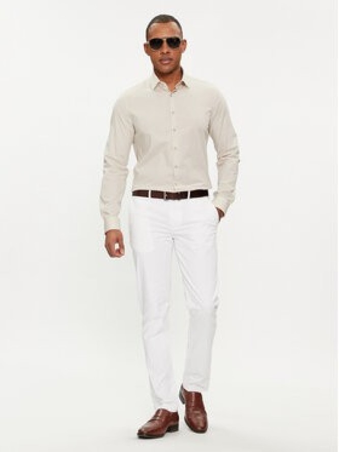 Calvin Klein Koszula K10K108229 Beżowy Slim Fit