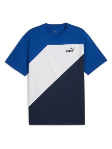 Puma Koszulka "Power" w kolorze biało-niebiesko-granatowym rozmiar: L
