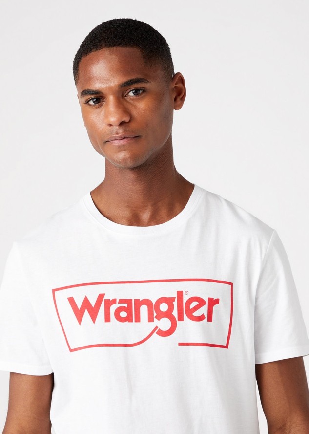 WRANGLER FRAME LOGO TEE MĘSKI T-SHIRT KOSZULKA NADRUK WHITE W7H3D3989