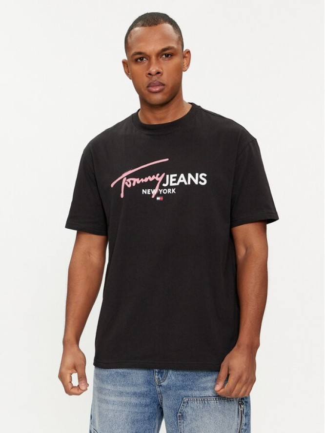 Tommy Jeans T-Shirt Spray Pop Color DM0DM18572 Czarny Regular Fit