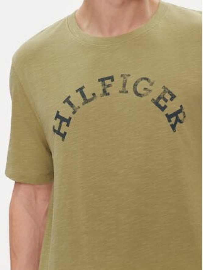 Tommy Hilfiger T-Shirt Arched MW0MW34432 Zielony Regular Fit