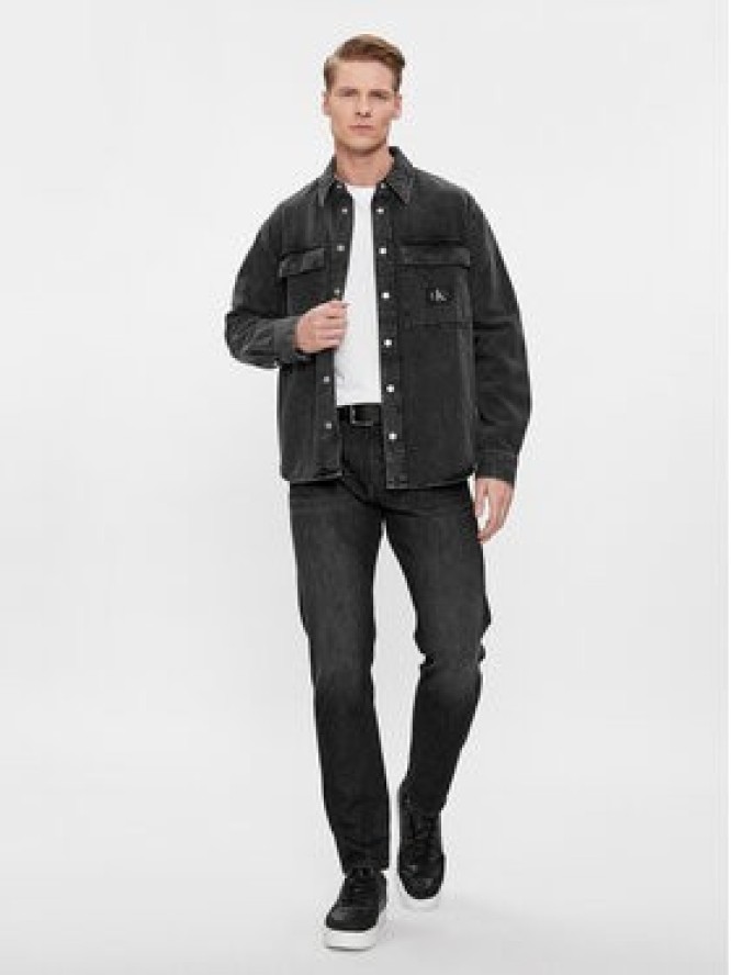 Calvin Klein Jeans Koszula jeansowa Linear J30J324581 Szary Relaxed Fit
