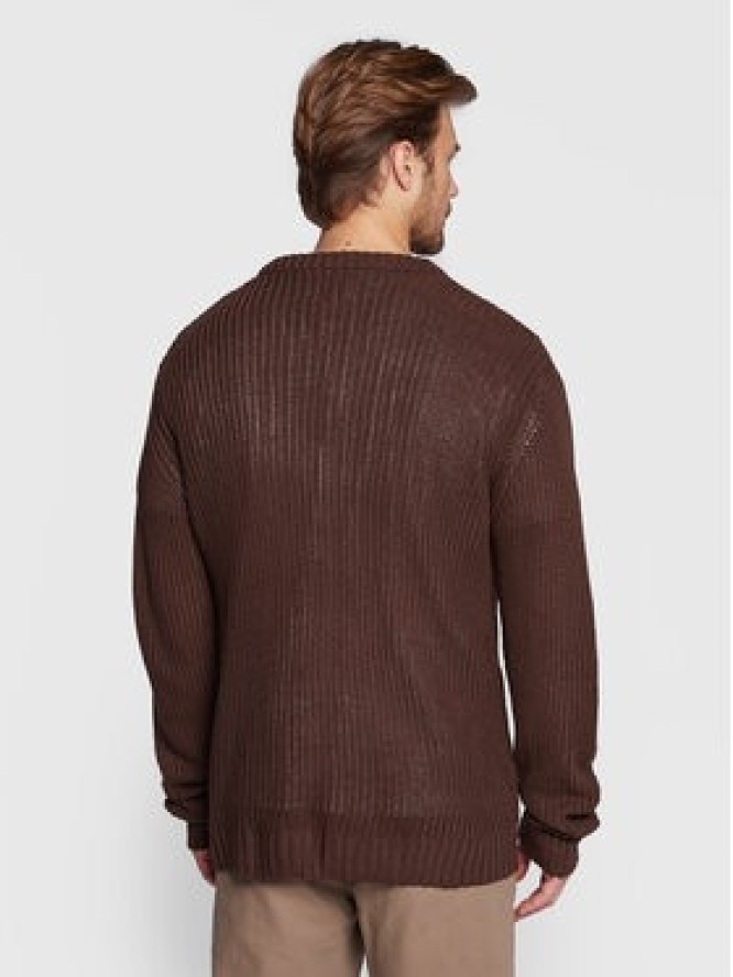 Redefined Rebel Sweter Henry 212091 Brązowy Relaxed Fit