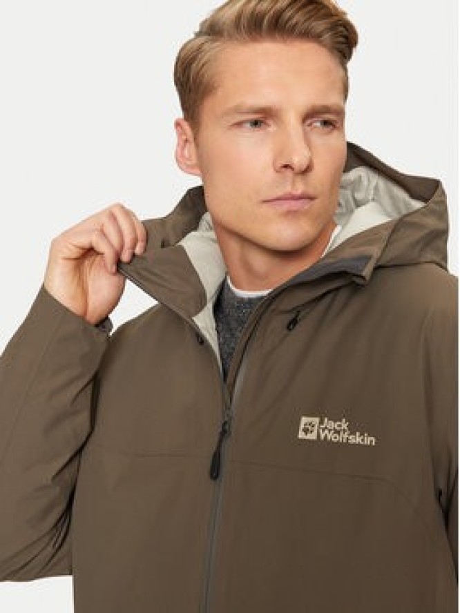 Jack Wolfskin Kurtka przeciwdeszczowa Wisper Ins A61870 Brązowy Regular Fit