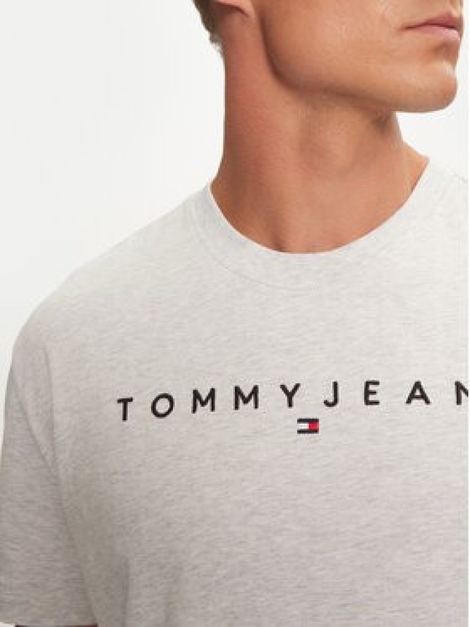 Tommy Jeans T-Shirt Linear Logo DM0DM20744 Szary Regular Fit