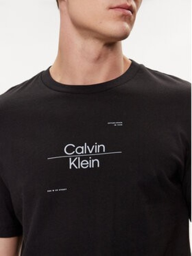 Calvin Klein T-Shirt Line Logo K10K112489 Czarny Regular Fit