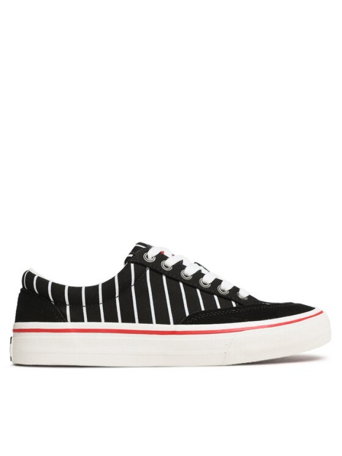 Tommy Jeans Tenisówki Skate Canvas Stripes EM0EM01153 Czarny