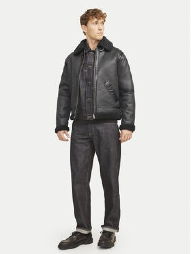 Jack&Jones Kurtka z imitacji skóry Cole Aviator 12261819 Czarny Regular Fit