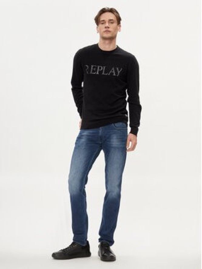 Replay Sweter UK2505.000.G23138 Czarny Slim Fit