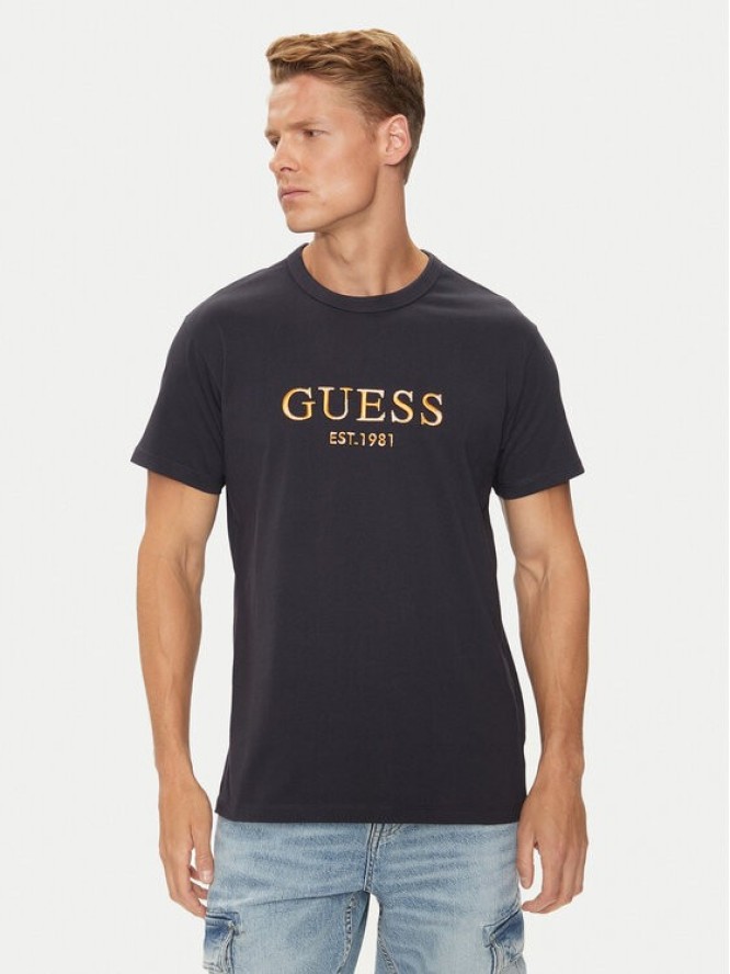 Guess T-Shirt M4YI17 I3Z14 Granatowy Regular Fit