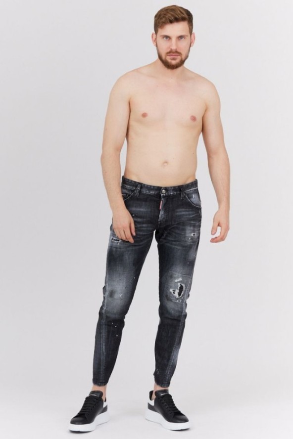 DSQUARED2 Czarne jeansy męskie sexy twist jean