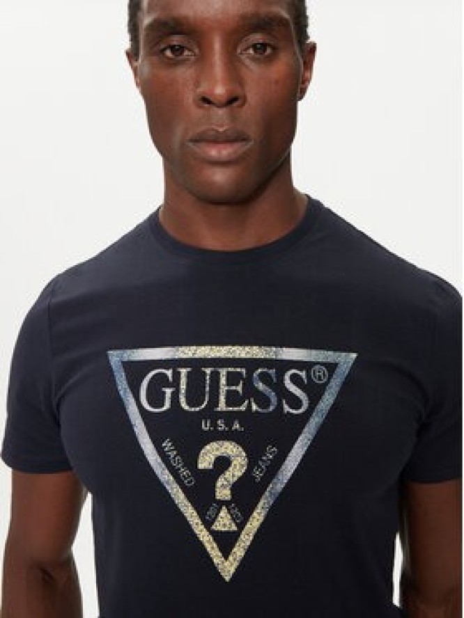 Guess T-Shirt M4BI35 J1314 Granatowy Regular Fit