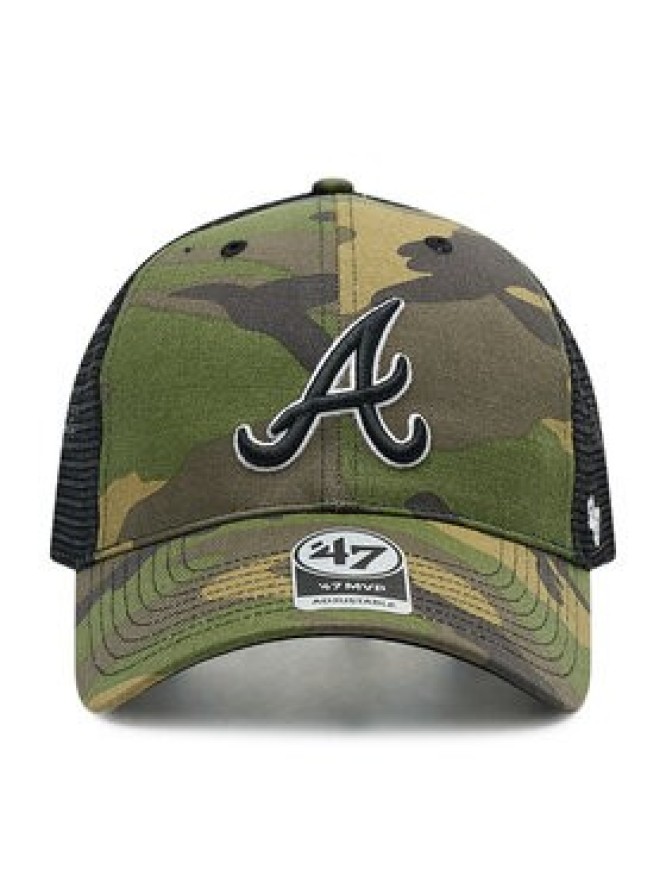 47 Brand Czapka z daszkiem MLB Atlanta Braves Branson Trucker B-CBRAN01GWP-CMB Zielony