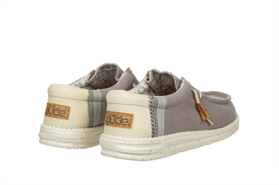 Półbuty HeyDude Wally Linen Natural Grey 003276, Szary, Materiał