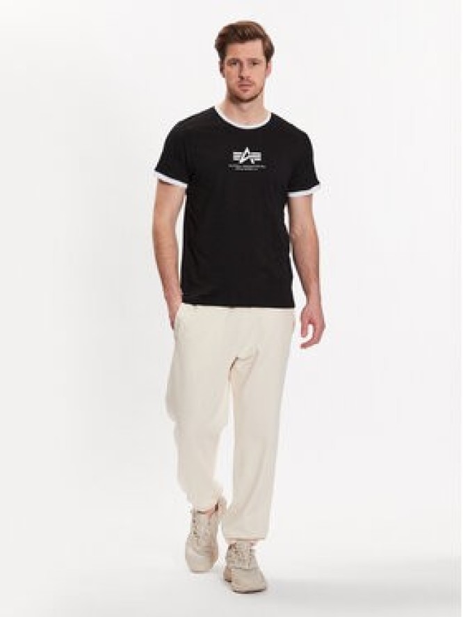 Alpha Industries T-Shirt Basic T Contrasts 106501 Czarny Regular Fit