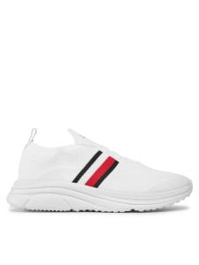 Tommy Hilfiger Sneakersy Modern Runner Knit Stripes Ess FM0FM04798 Biały