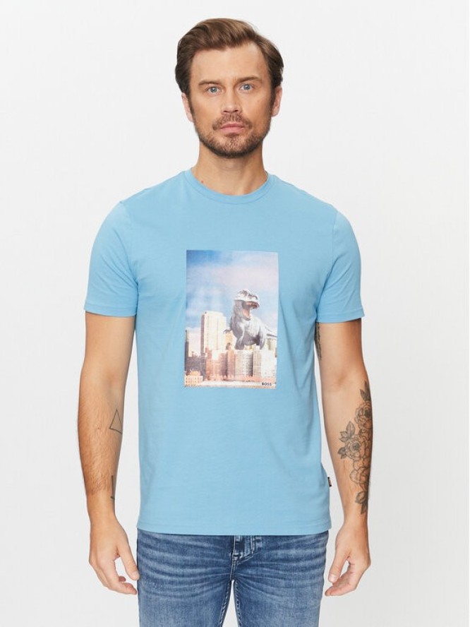Boss T-Shirt Tefragile 50503535 Niebieski Regular Fit
