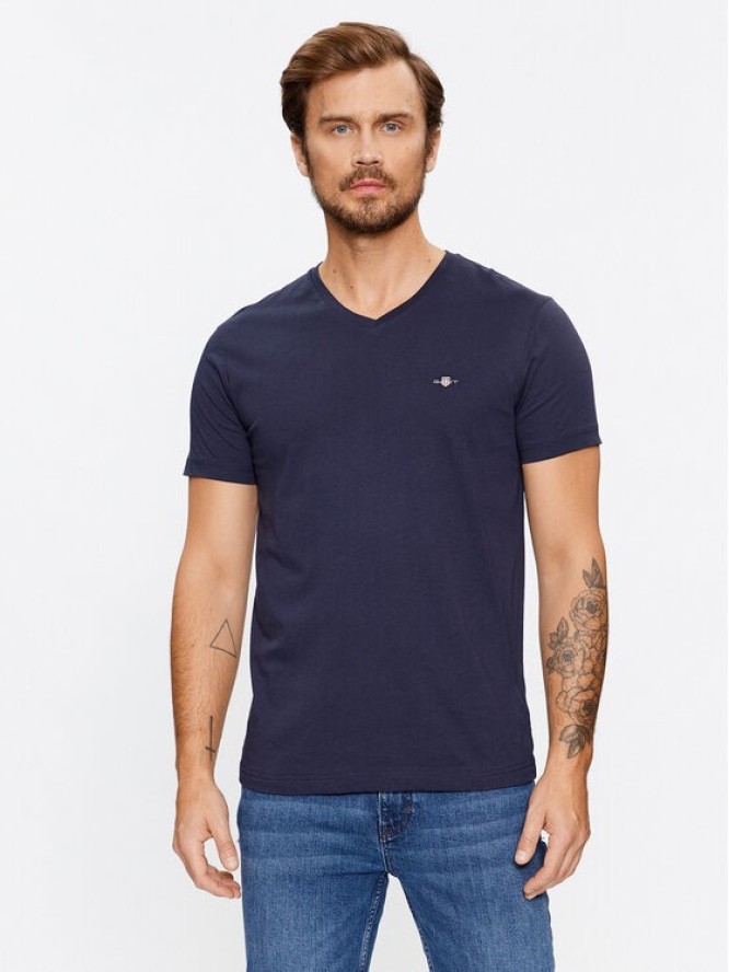 Gant T-Shirt Shield 2003186 Granatowy Slim Fit