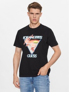 Guess T-Shirt M3YI68 K6XN4 Czarny Regular Fit