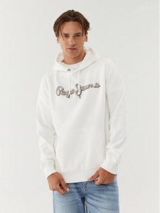 Pepe Jeans Bluza Ryan Hoodie PM582328 Biały Regular Fit