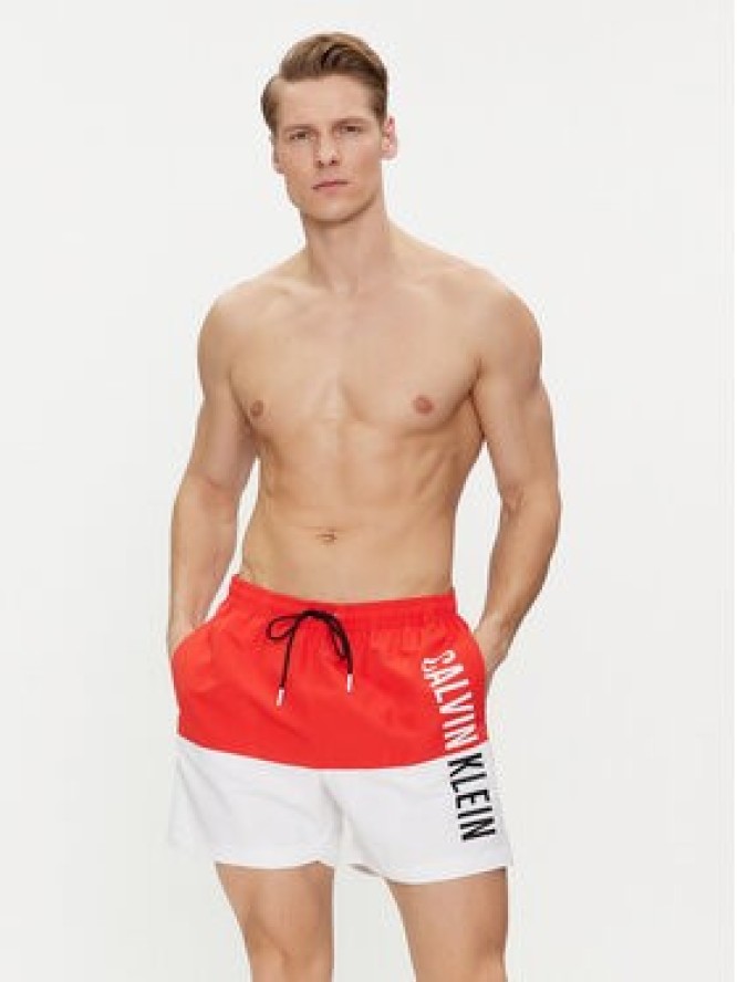 Calvin Klein Swimwear Szorty kąpielowe KM0KM00994 Czerwony Regular Fit