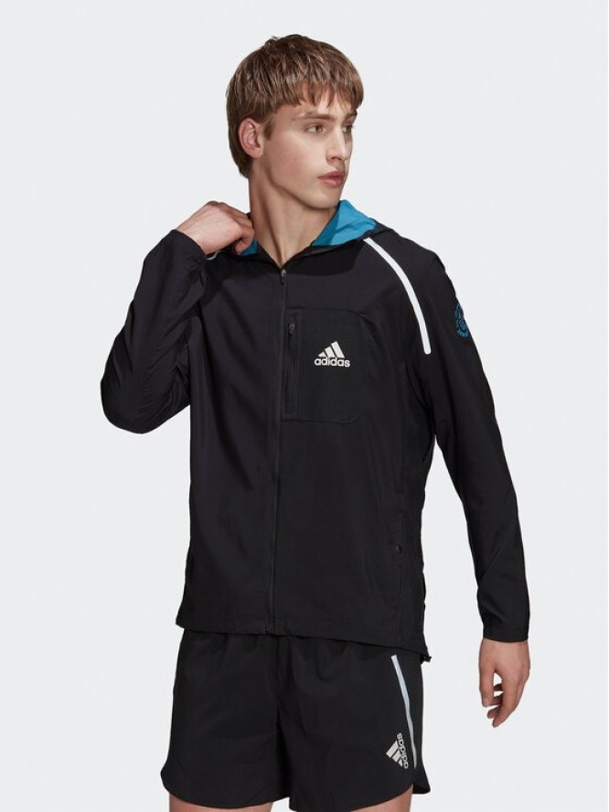 adidas Kurtka do biegania Marathon For The Oceans HM1212 Czarny Slim Fit