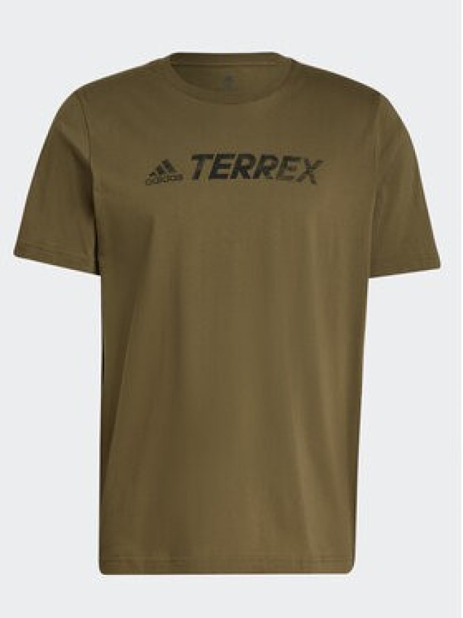 adidas T-Shirt Terrex Classic Logo HF3283 Zielony Regular Fit