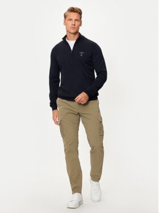 Aeronautica Militare Sweter 242MA1389L415 Niebieski Regular Fit