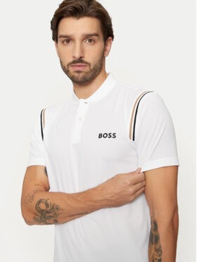 Boss T-Shirt Pariq 50534347 Biały Slim Fit