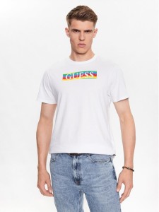 Guess T-Shirt M3YI60 K9RM1 Biały Slim Fit