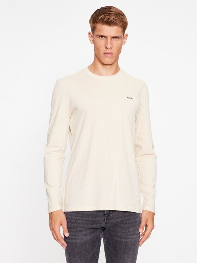 Hugo Longsleeve Derol222 50466159 Beżowy Regular Fit