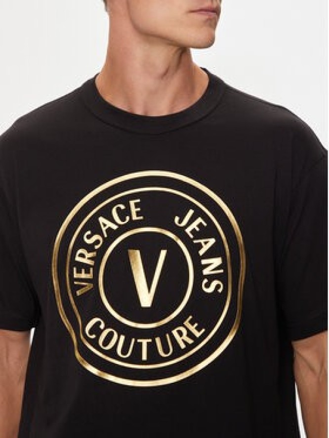 Versace Jeans Couture T-Shirt 76GAHT04 Czarny Regular Fit