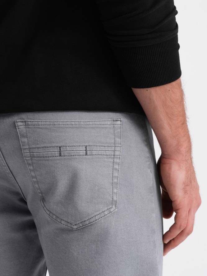 Spodnie męskie jeansowe bez przetarć SLIM FIT - szare V1 OM-PADP-0148 - XXL