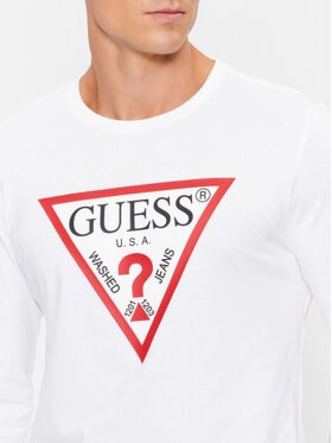 Guess Longsleeve Original Logo M2YI31 I3Z14 Biały Slim Fit