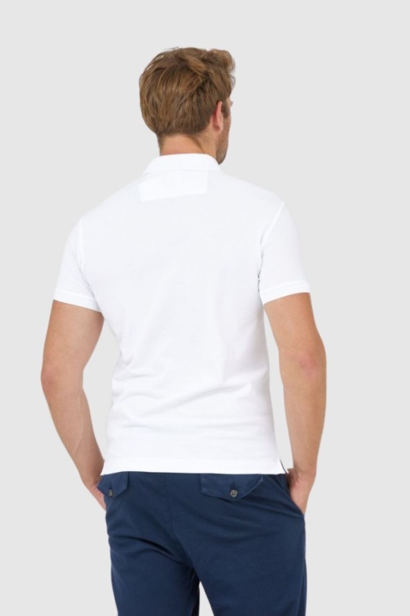 LA MARTINA Biała koszulka polo z małym logo