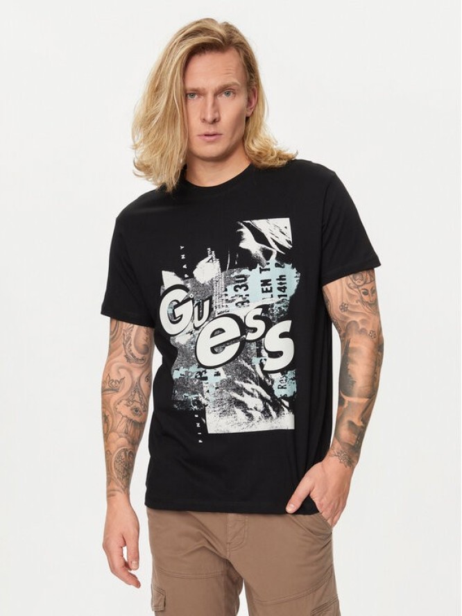 Guess T-Shirt M4YI02 I3Z14 Czarny Regular Fit