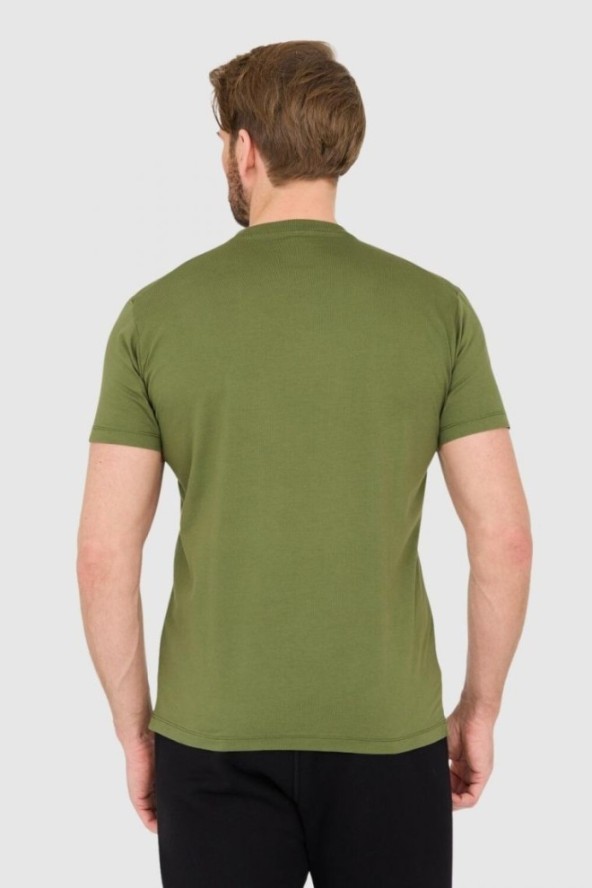 DSQUARED2 Zielony bawełniany t-shirt z małym logo